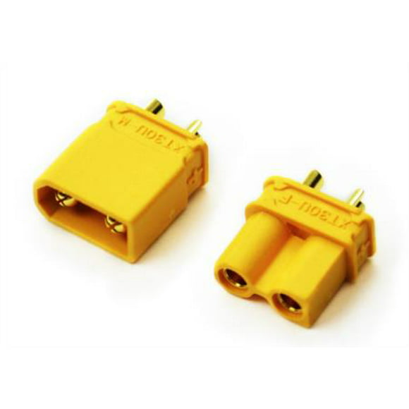 Geesatis 3 Pairs Yellow Amass XT30 Male Female Bullet Connectors Power Battery Connector Set Power Plugs 3 PCS Male Connectors 3 PCS Female Connectors 